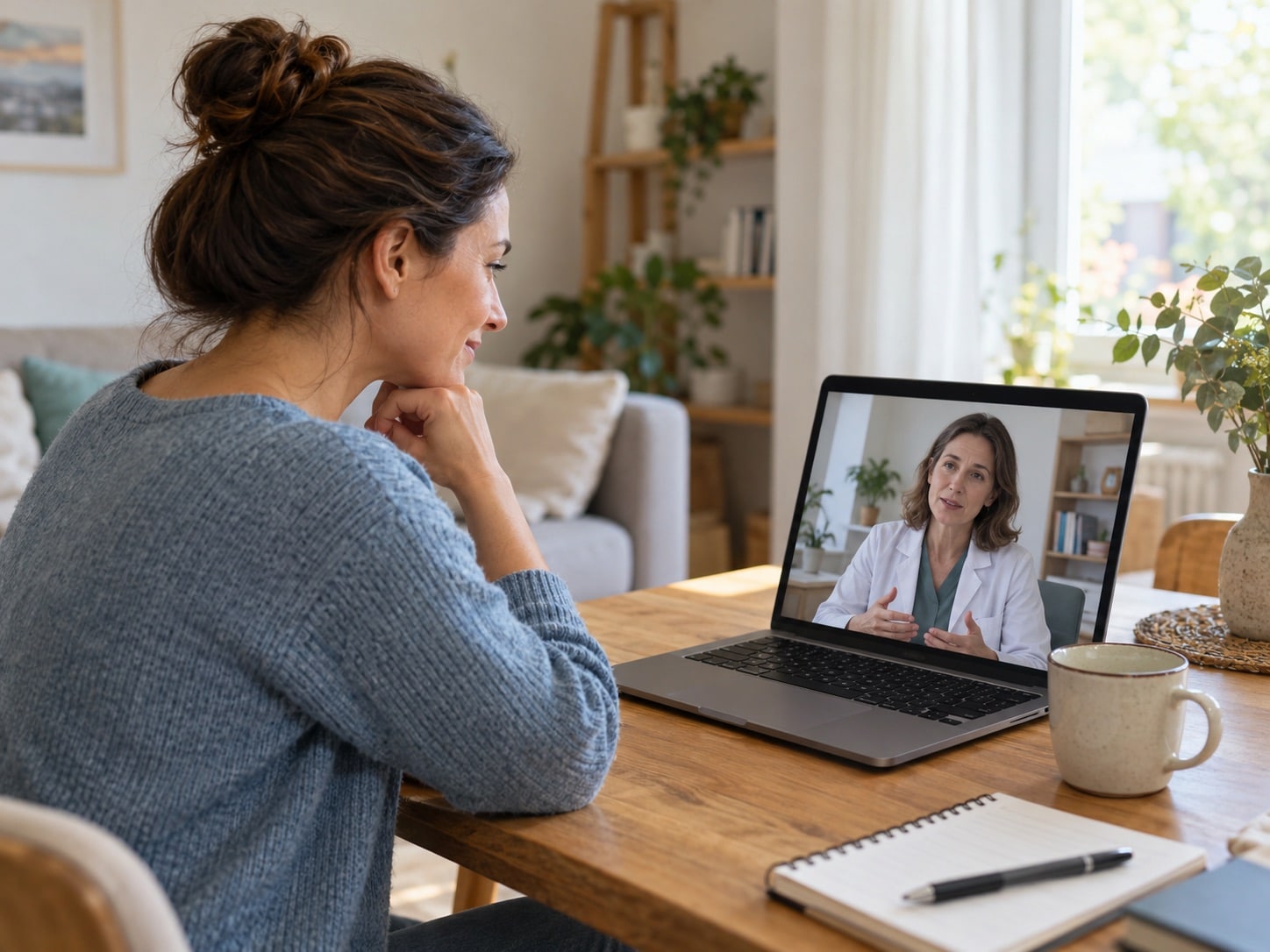 Symbolbild einer Patientin bei einer ärztlichen Online-Erstberatung